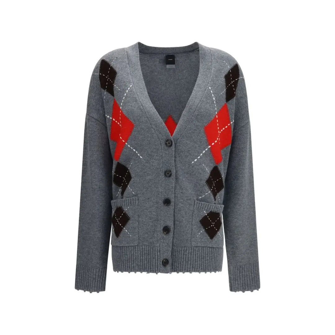 Pinko Gray Wool Oves Aries Cardigan