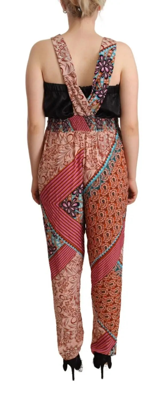 PINKO Multicolor Viscose Floral Print Women Jumpsuit Dress