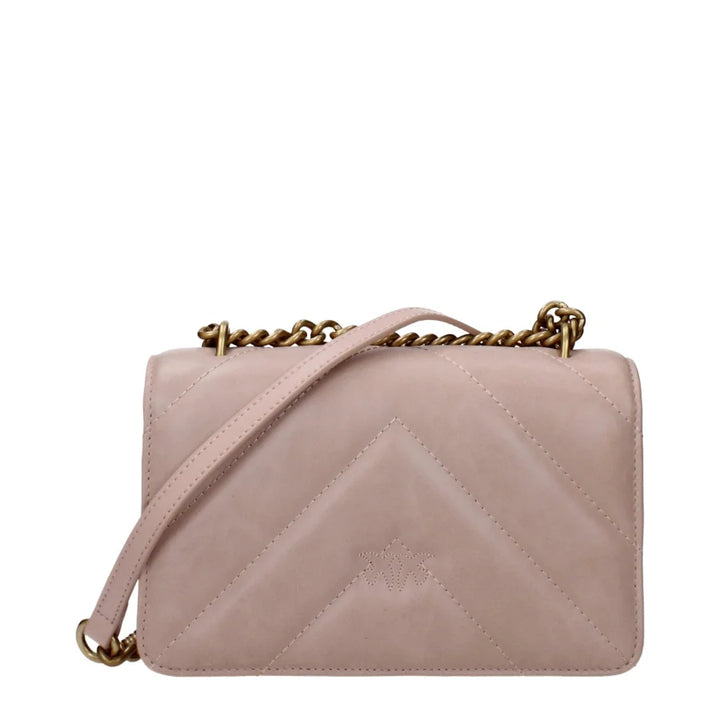 PINKO Pink Leather Crossbody Bag