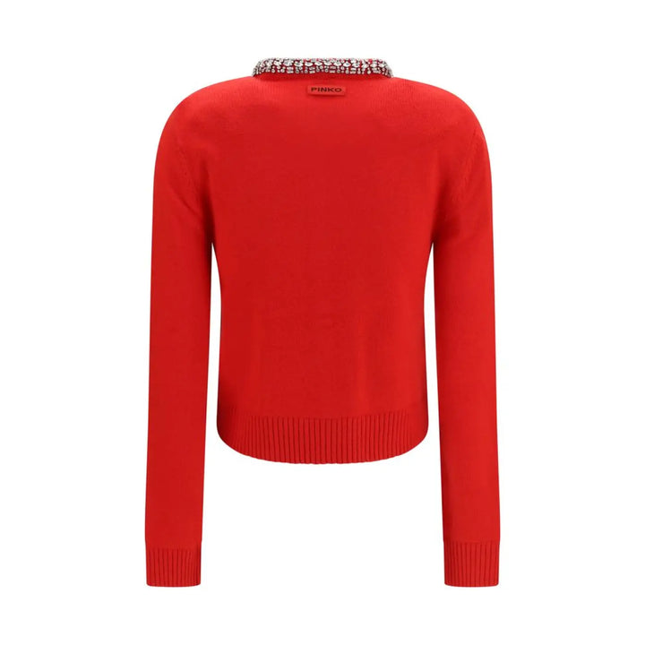 Pinko Red Wool Oves Aries Cardigan