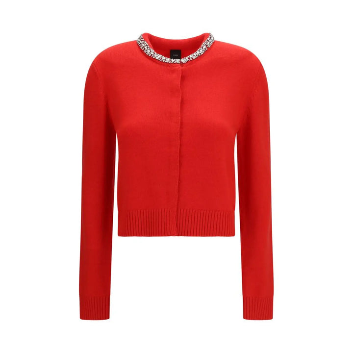 Pinko Red Wool Oves Aries Cardigan