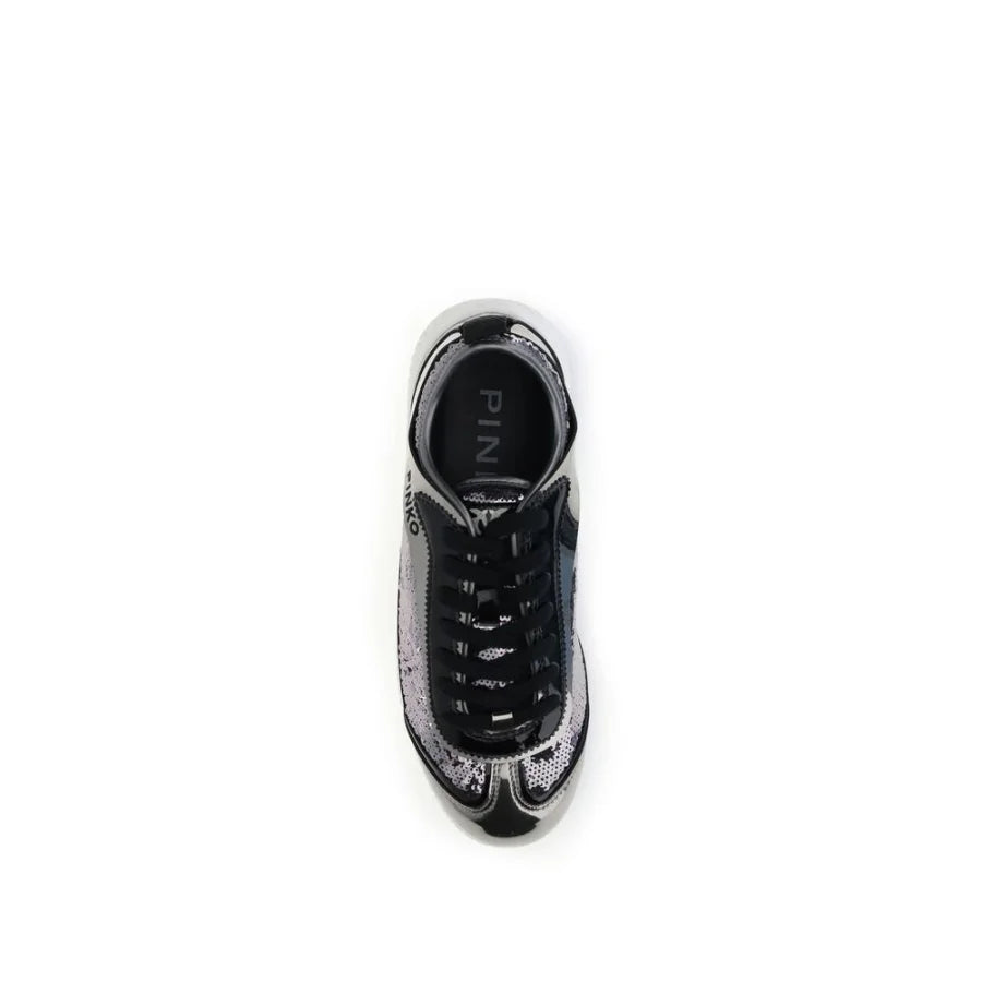 PINKO Silver Nylon Chunky Sneakers