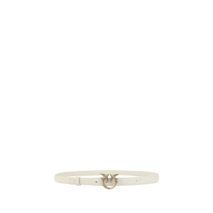 PINKO White Calf Leather Bos Taurus Regular Belt