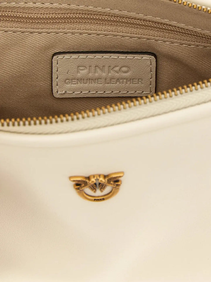 Pinko White Goatskin Crossbody Bag