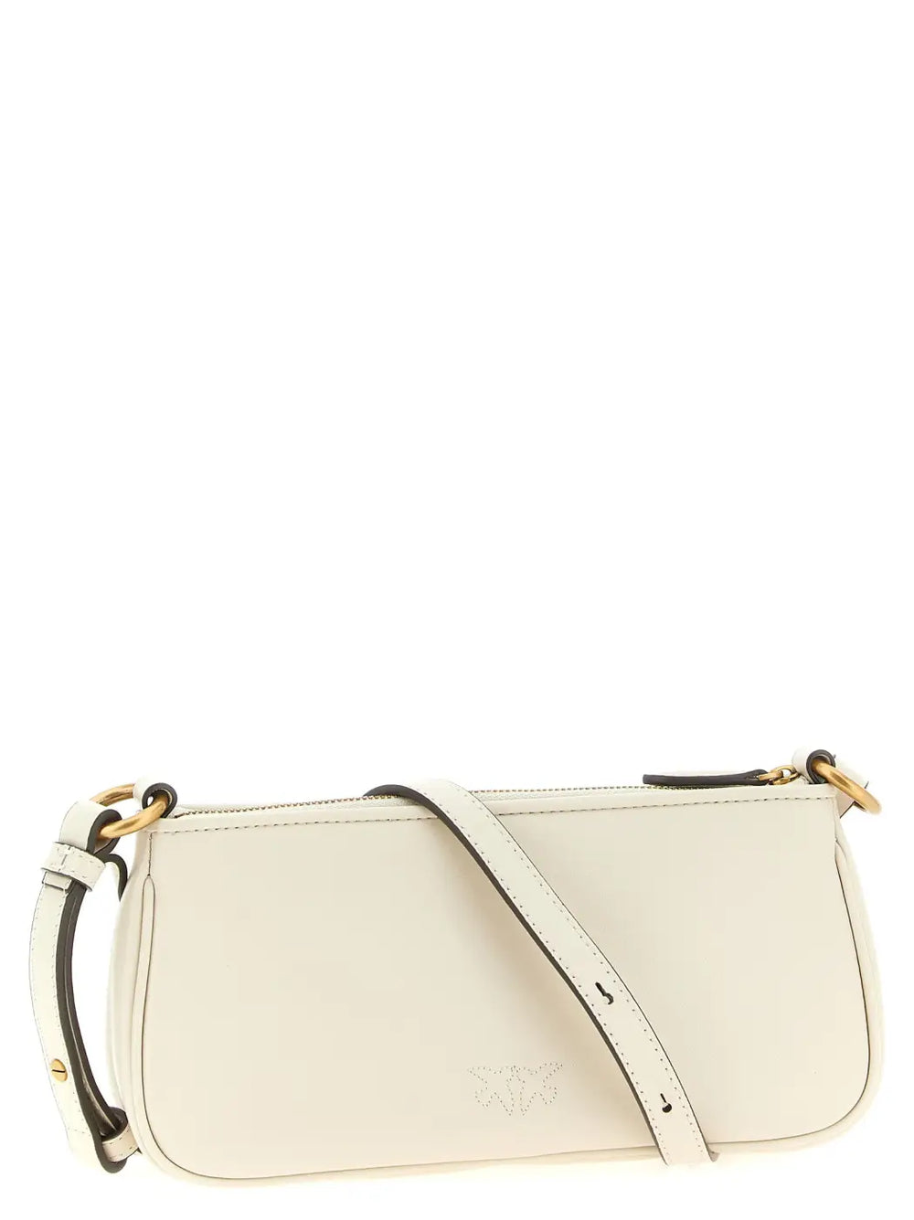 Pinko White Goatskin Crossbody Bag