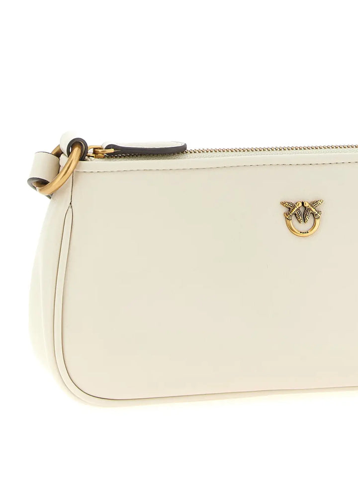 Pinko White Goatskin Crossbody Bag