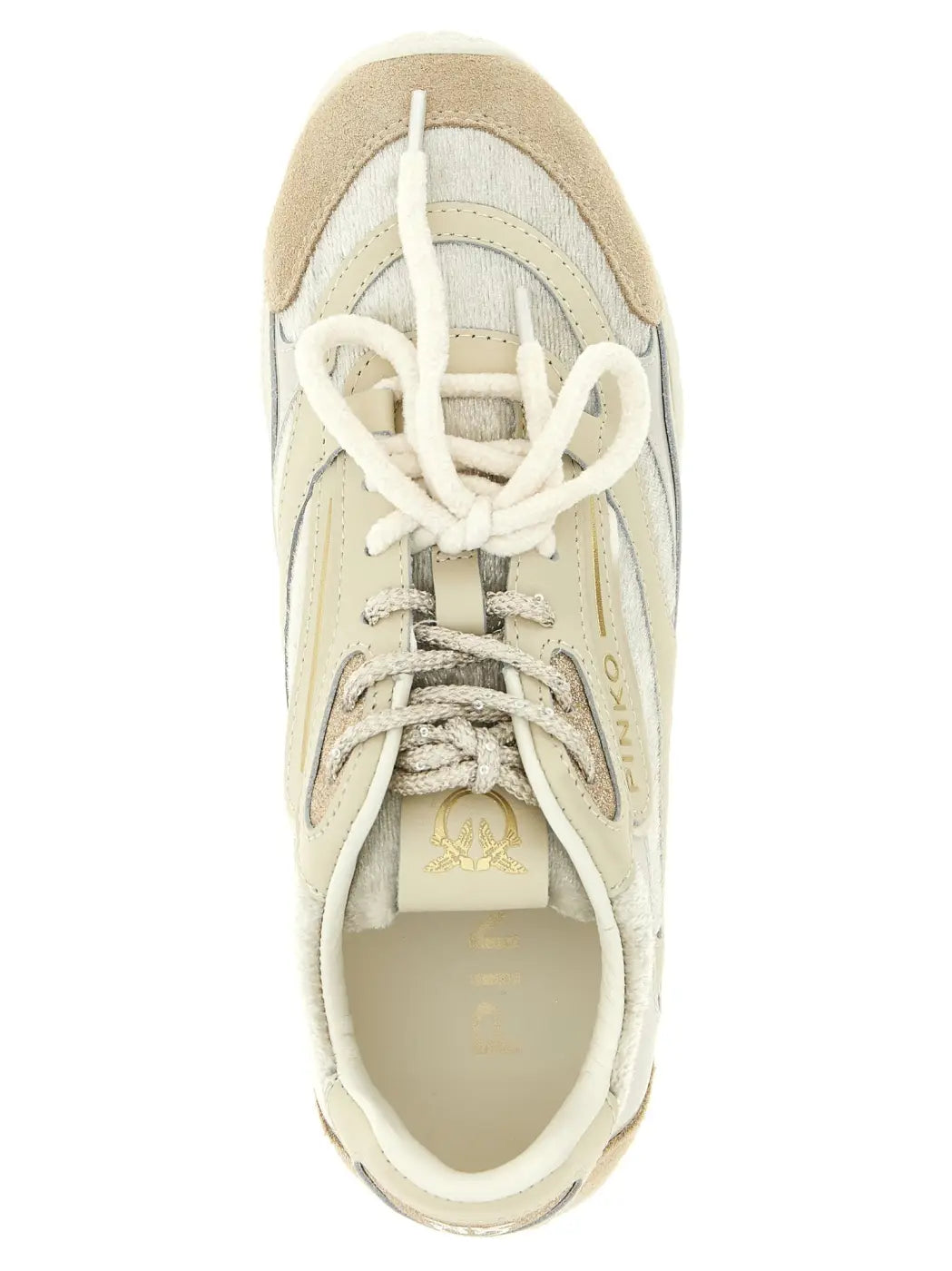 Pinko White Leather Low Top Sneakers