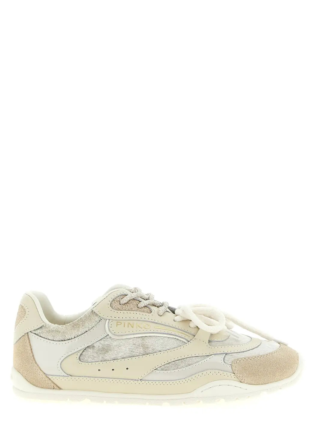 Pinko White Leather Low Top Sneakers