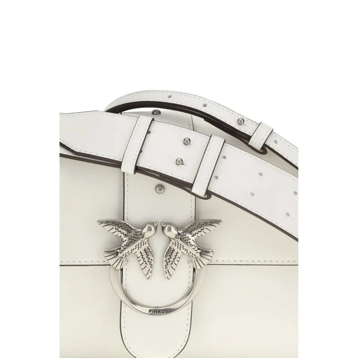 PINKO White Leather Shoulder Bag