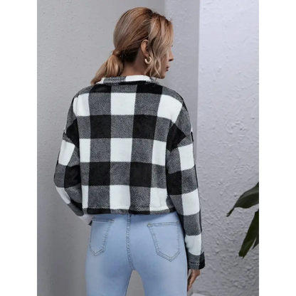 Chic Plaid Collared Jacket for Effortless Style and Comfort Clothing Tops Trendsi