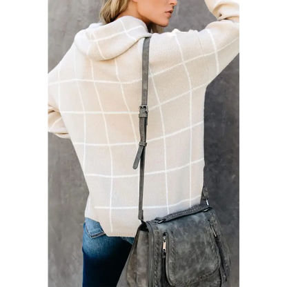 Elevate Your Look with the Plaid Turtleneck Drop Shoulder Sweater Clothing Tops Trendsi