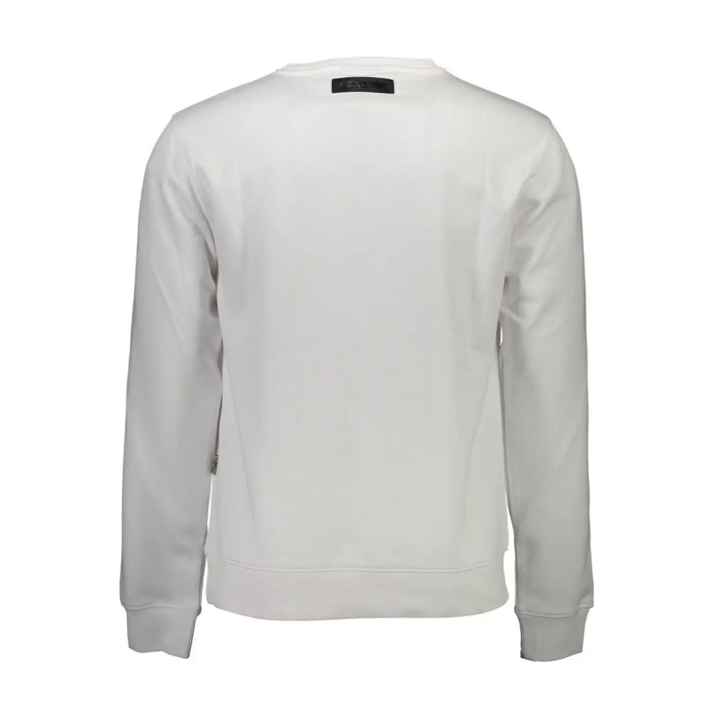 Plein Sport Bianco Cotton Men Sweatshirt