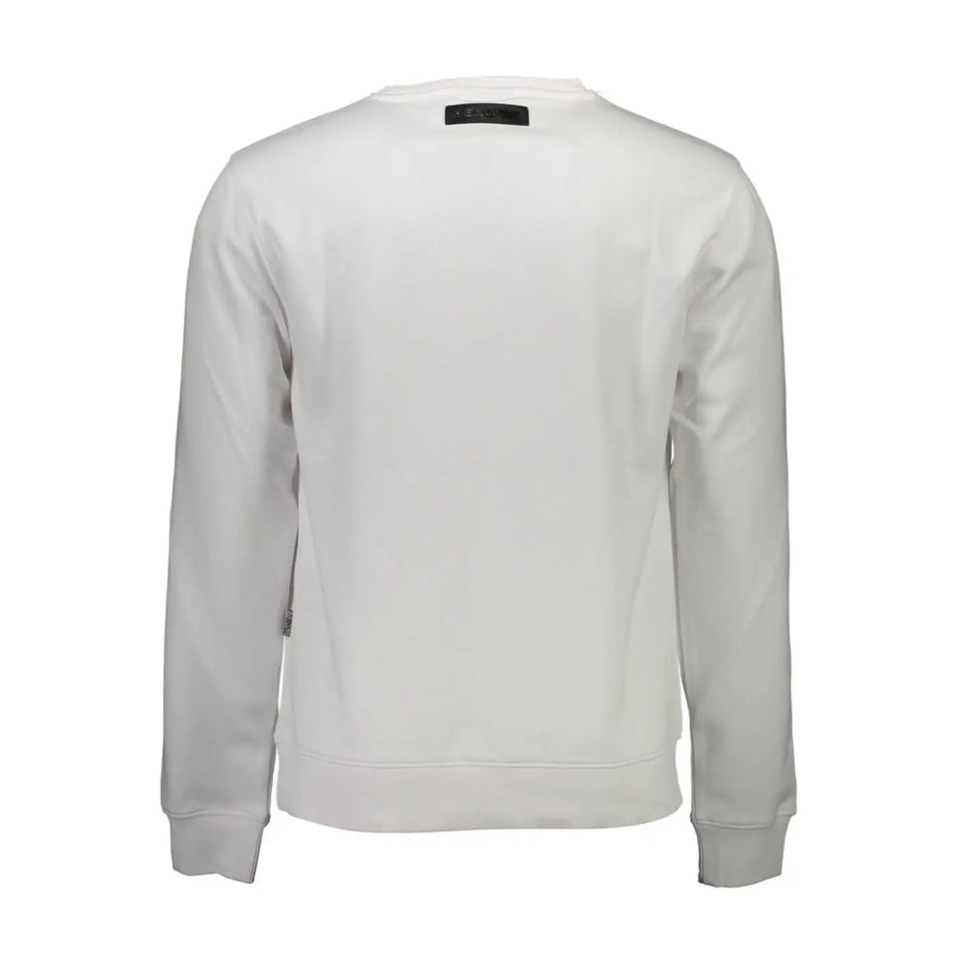 Plein Sport Bianco Cotton Men Sweatshirt