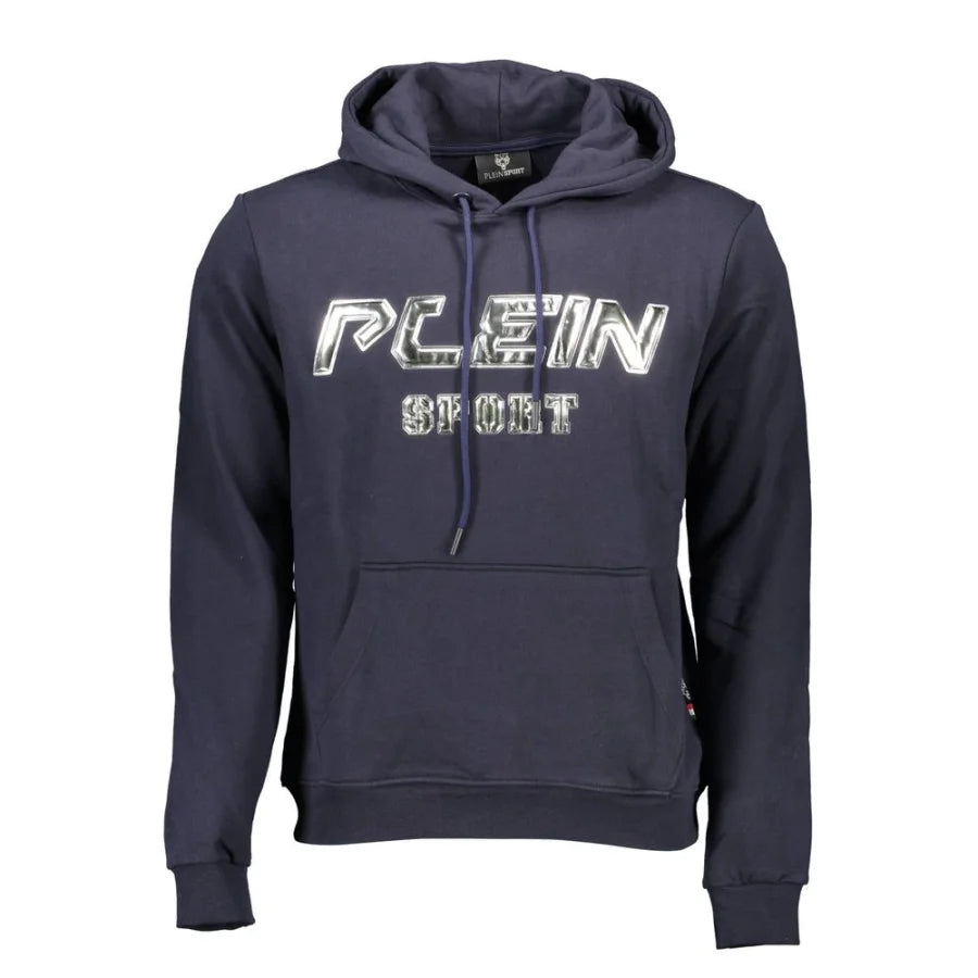 Plein Sport Blue Cotton Men’s Hooded Sweatshirt