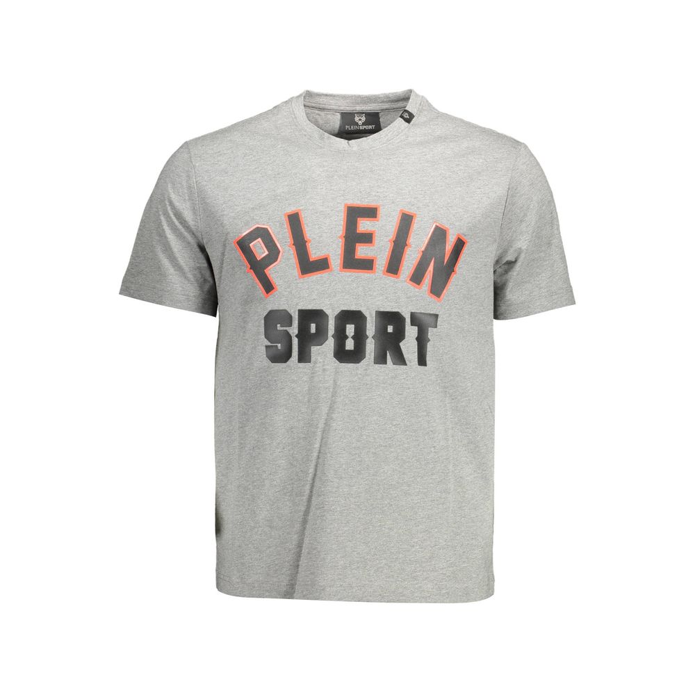 Plein Sport Gray Cotton Men T-shirt