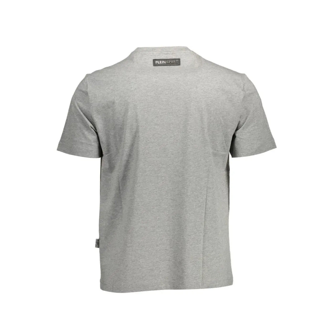 Plein Sport ’Gray Cotton Men’s T-Shirt with Contrasting Details’