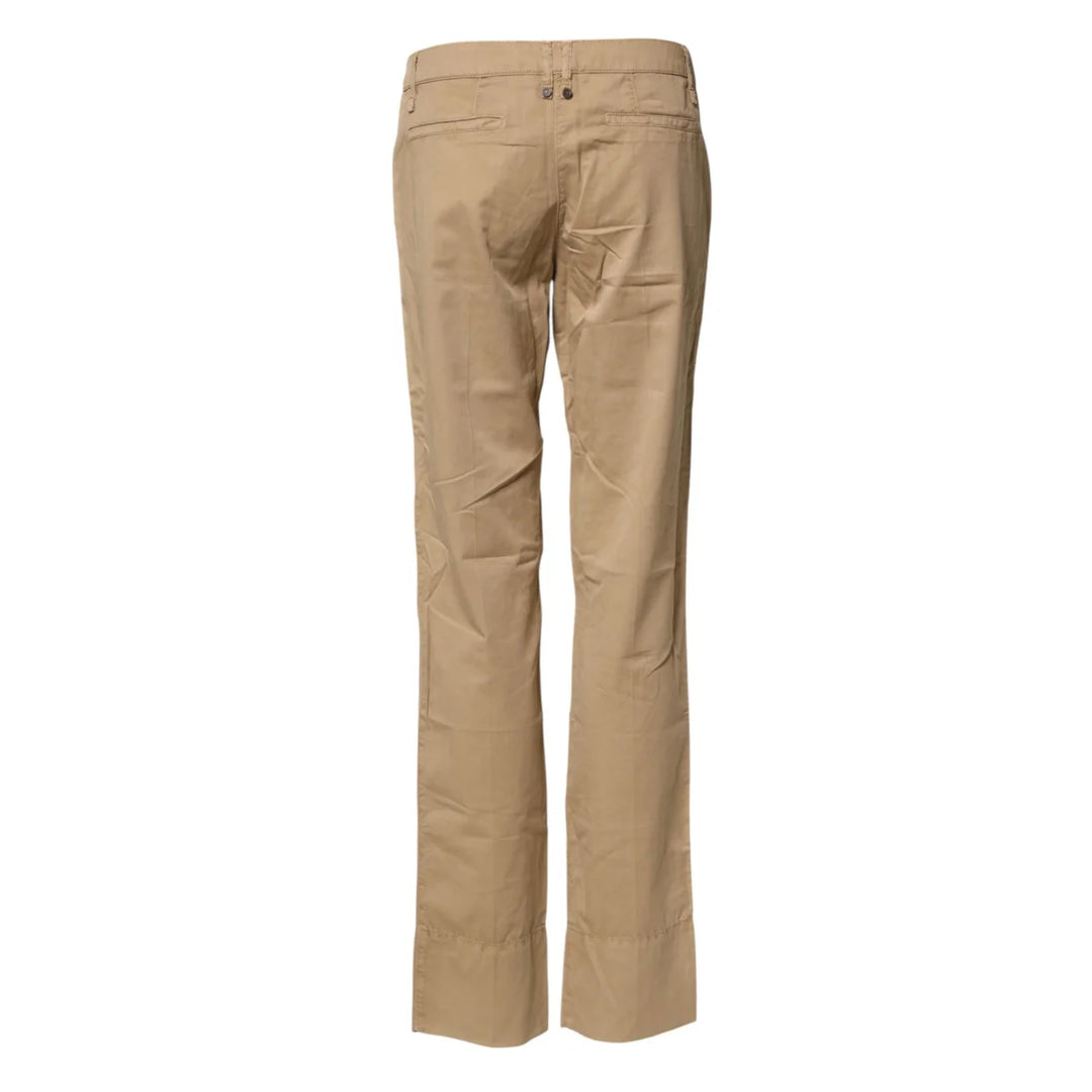 PLEIN SUD Beige Straight Cotton Stretch Chino Pants