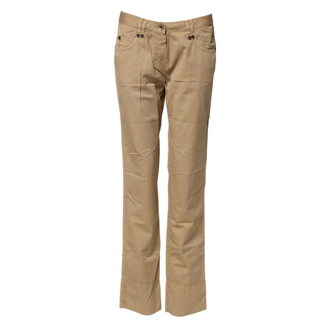PLEIN SUD Beige Straight Cotton Stretch Chino Pants