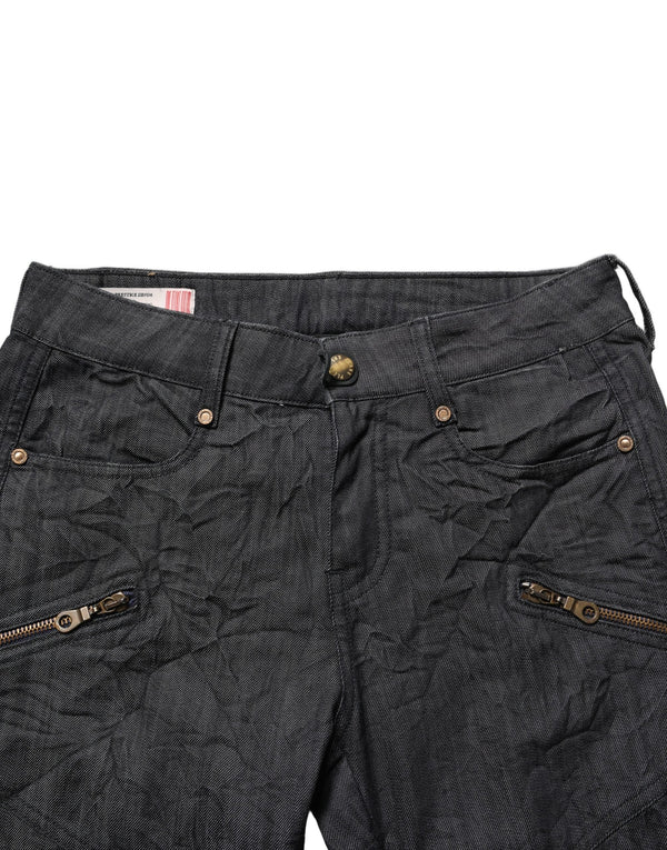 Plein Sud Black Cotton Mid Waist Skinny Denim Jeans