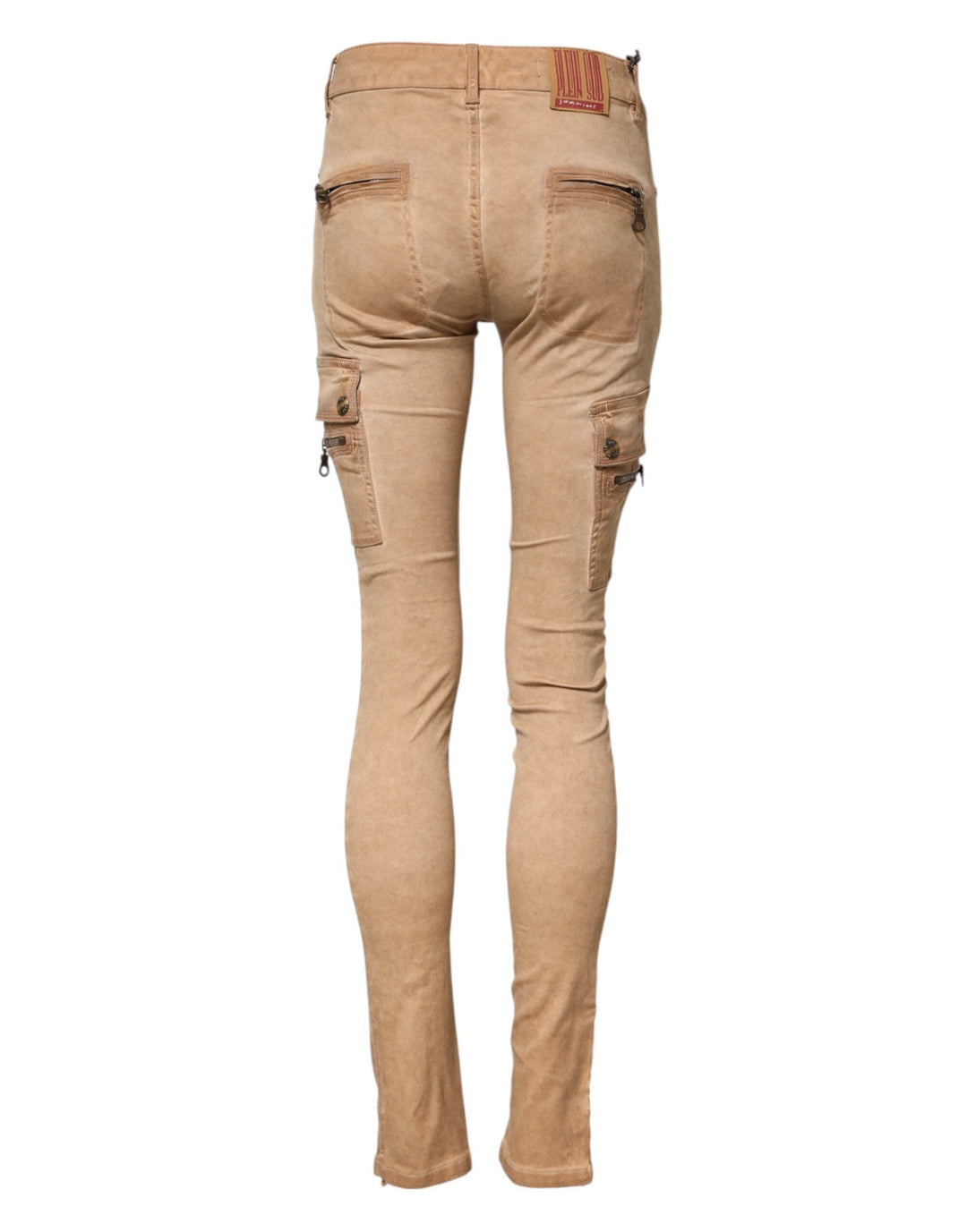 Plein Sud Brown Cotton Mid Waist Skinny Denim Jeans