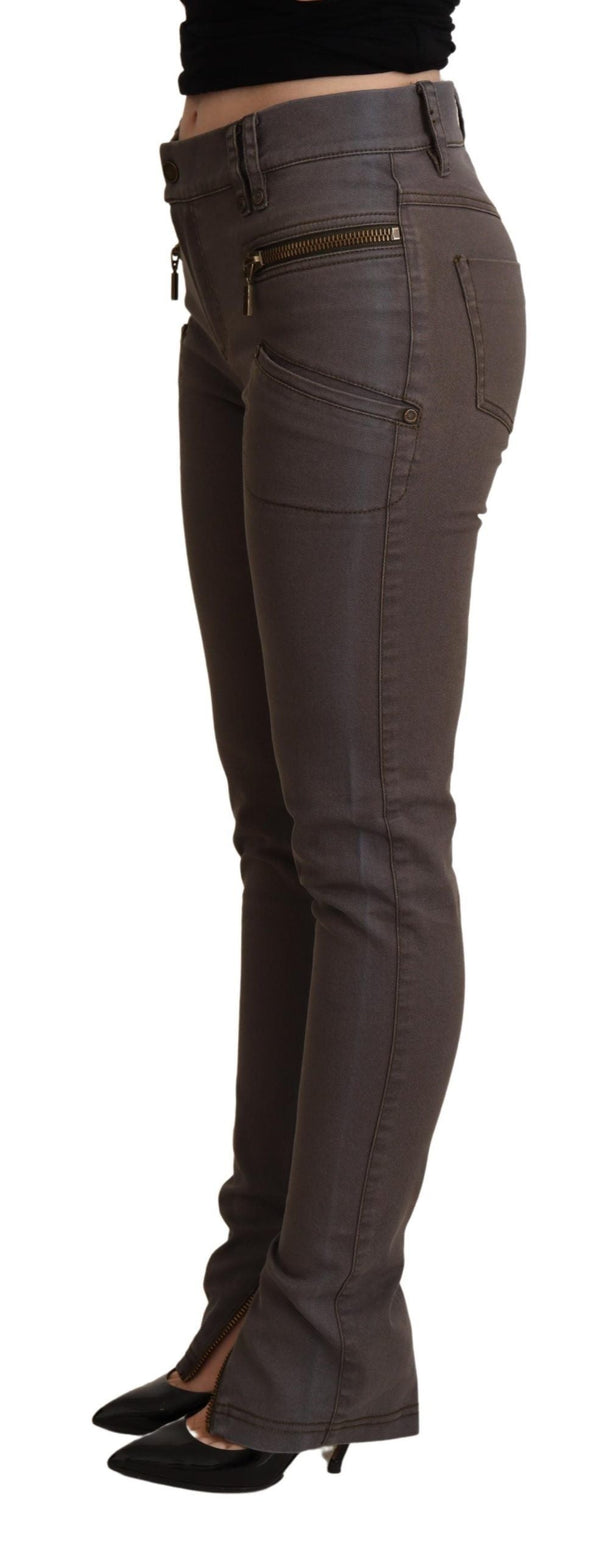 Plein Sud Brown Cotton Stretch Skinny Denim Jeans
