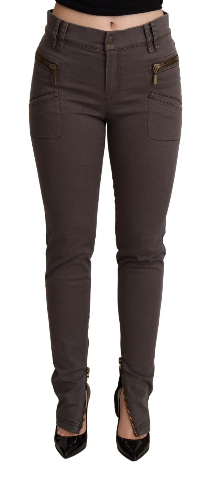 Plein Sud Brown Cotton Stretch Skinny Denim Jeans