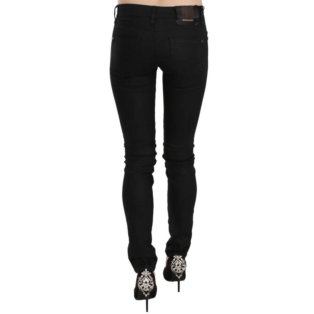 PLEIN SUD Cotton Black Mid Waist Skinny Denim Jeans