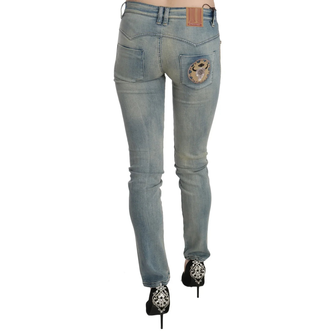 PLEIN SUD Light Blue Washed Mid Waist Skinny Denim Jeans