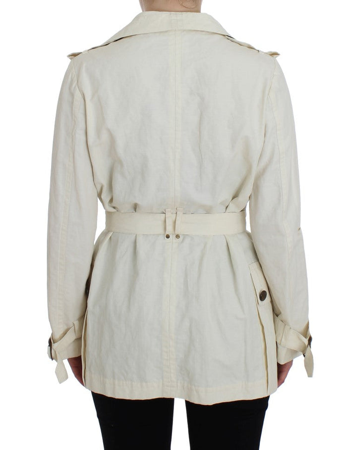 PLEIN SUD Trench Coats - White Coat Jacket