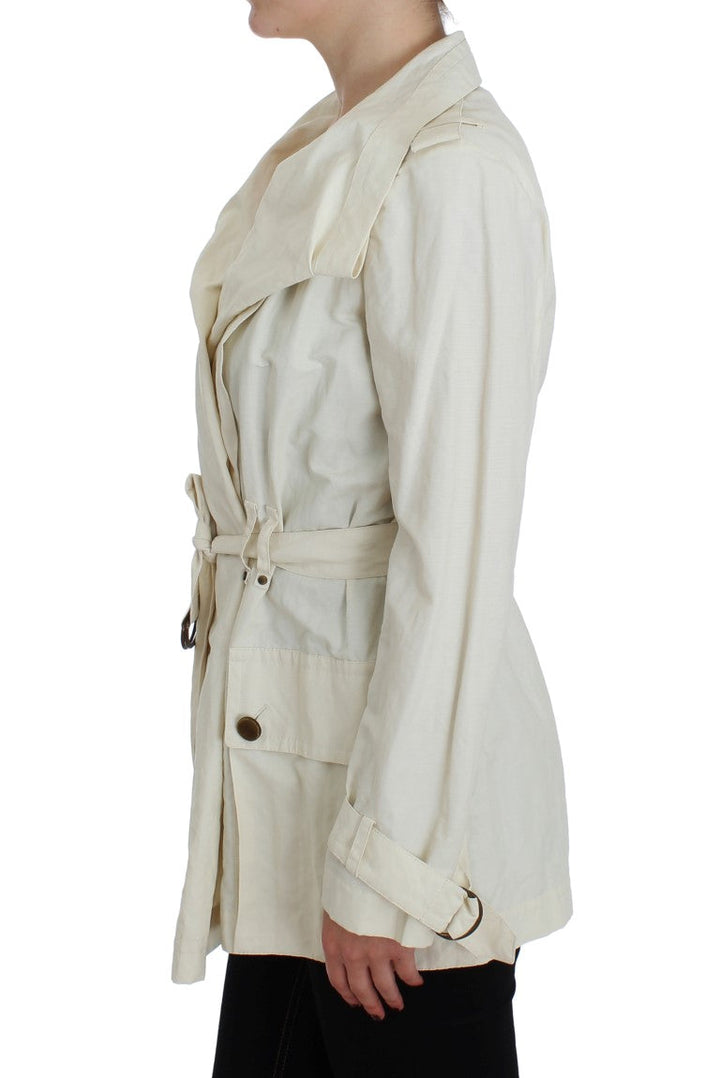 PLEIN SUD Trench Coats - White Coat Jacket