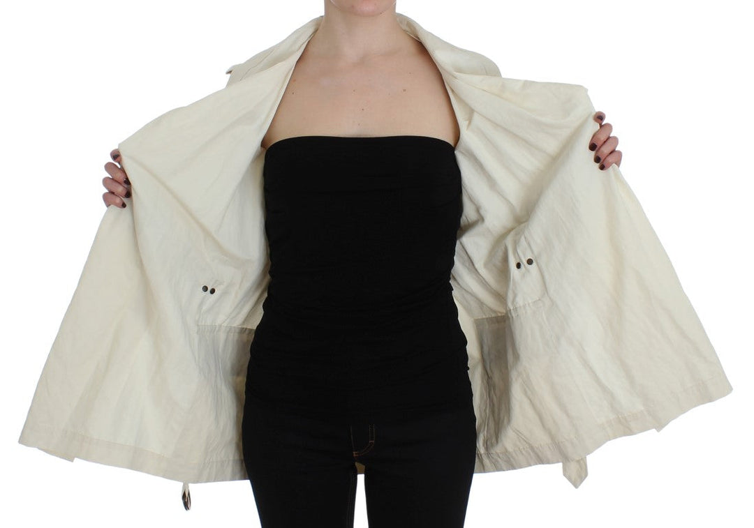 PLEIN SUD Trench Coats - White Coat Jacket