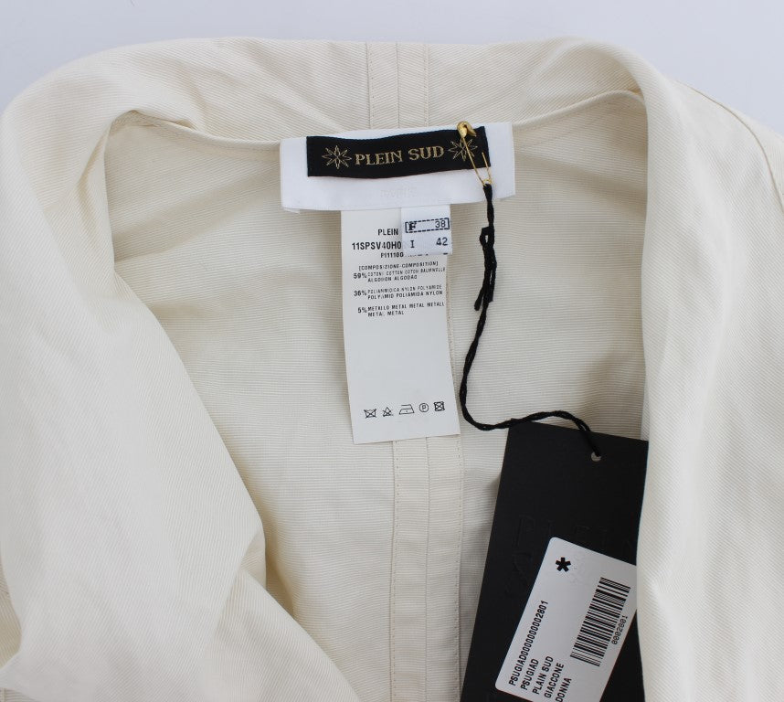 PLEIN SUD Trench Coats - White Coat Jacket