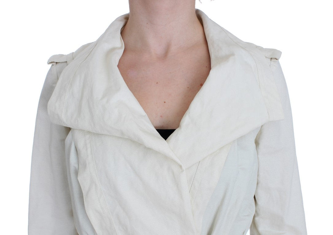 PLEIN SUD Trench Coats - White Coat Jacket