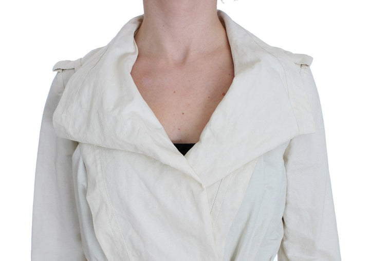 PLEIN SUD Trench Coats - White Coat Jacket