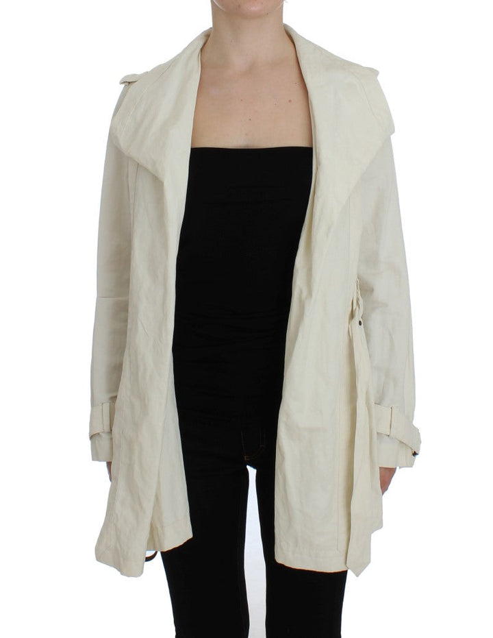 PLEIN SUD Trench Coats - White Coat Jacket