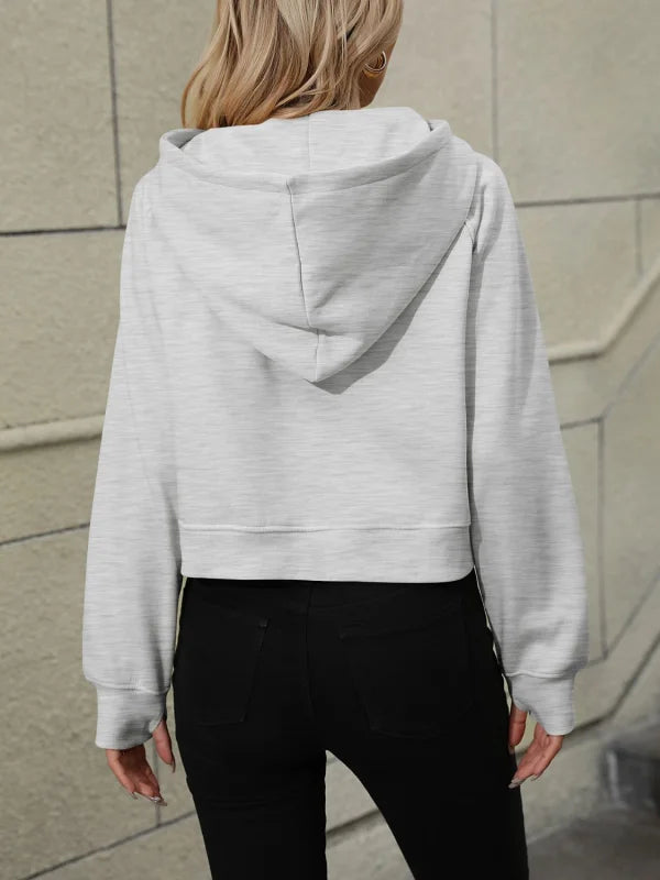 Cozy Pocketed Opaque Hoodie in Stretchy Rayon Polyester Clothing Tops Trendsi