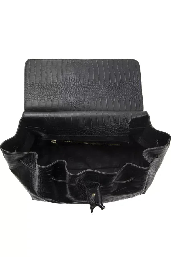 Pompei Donatella Black Leather Women Shoulder Bag