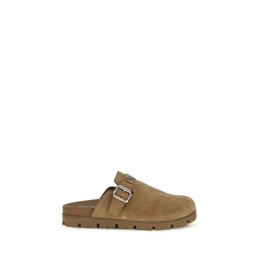 Prada Beige Calf Leather Bos Taurus Mules