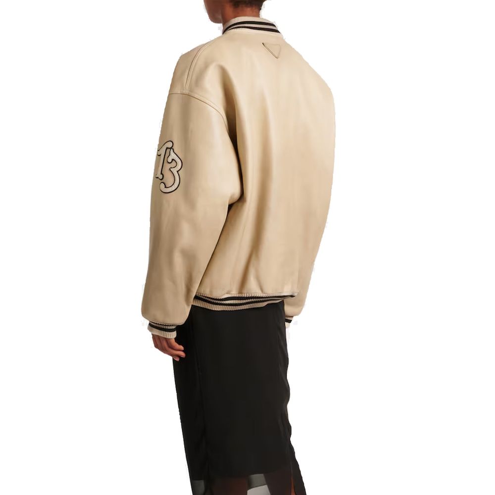 Prada Bomber Jackets - Beige Calfskin