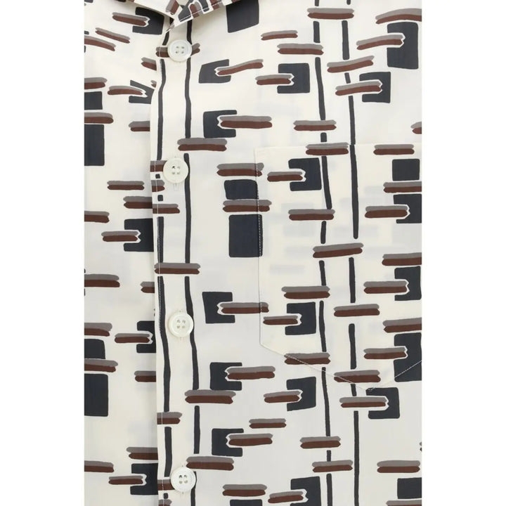 Prada Beige Cotton Pattern Shirt