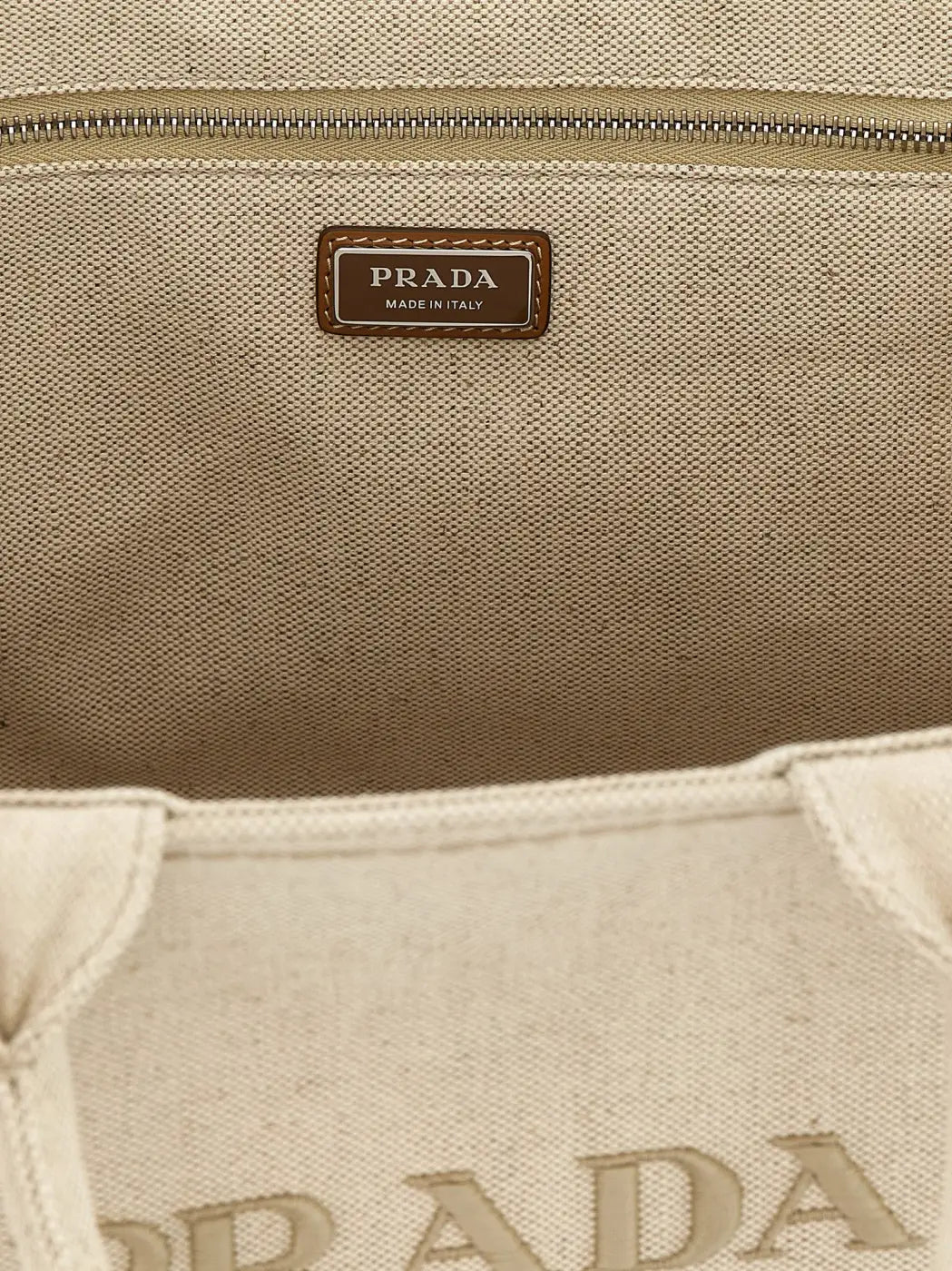 Prada Beige Cotton Tote Bag