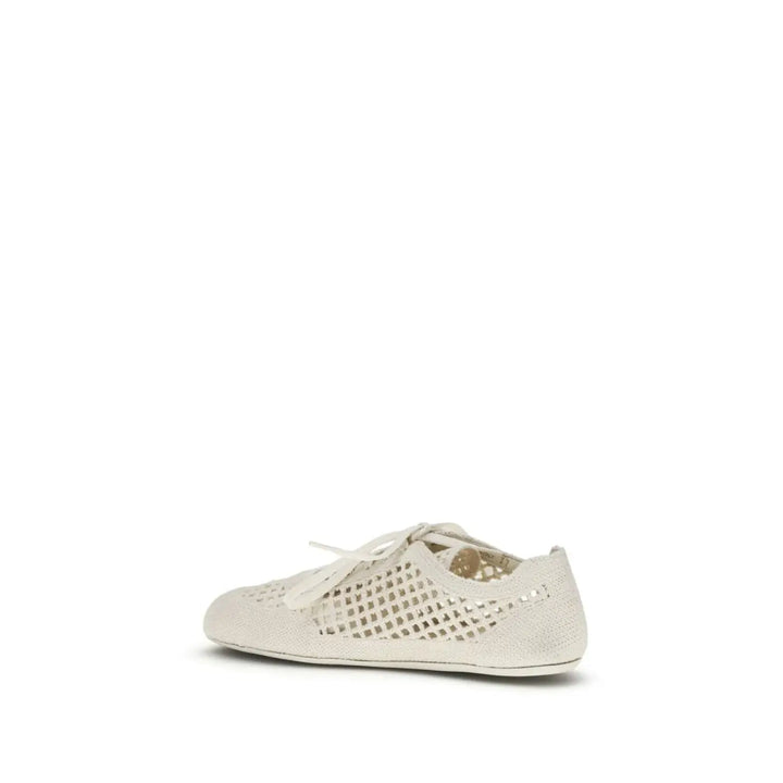 Prada Beige Fabric Low Top Sneakers