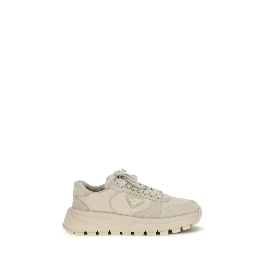 Prada Beige Recycled Polyamide Athletic Sneakers