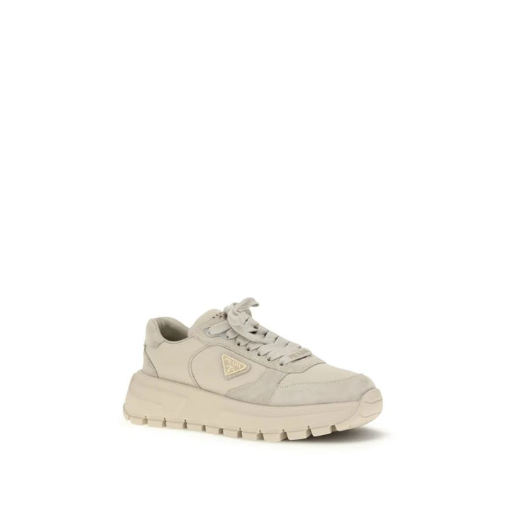 Prada Beige Recycled Polyamide Athletic Sneakers
