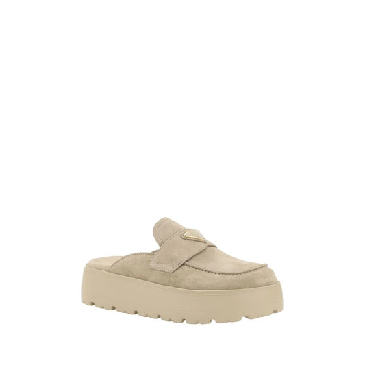 Prada Beige Rubber Platform Loafers