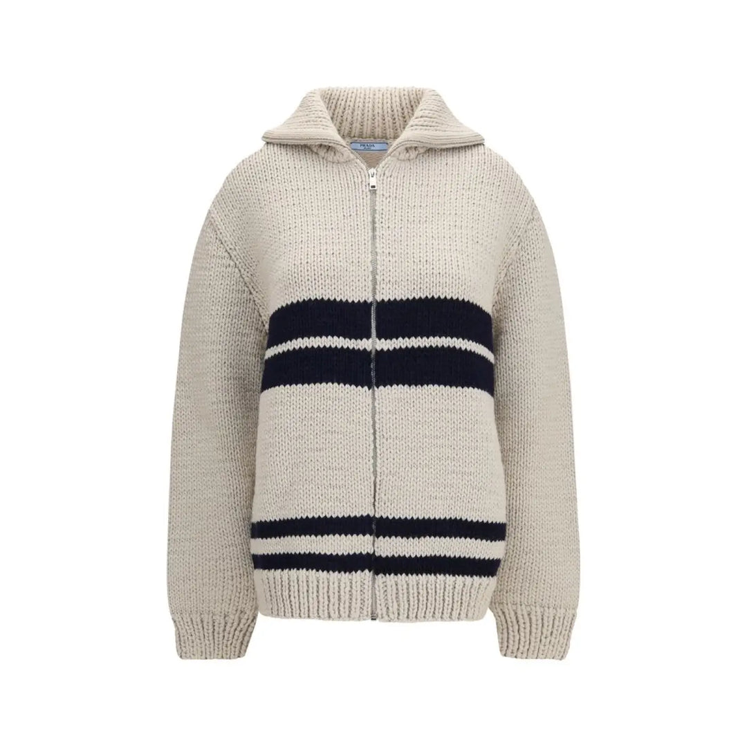 Prada Beige Wool Oves Aries Cardigan