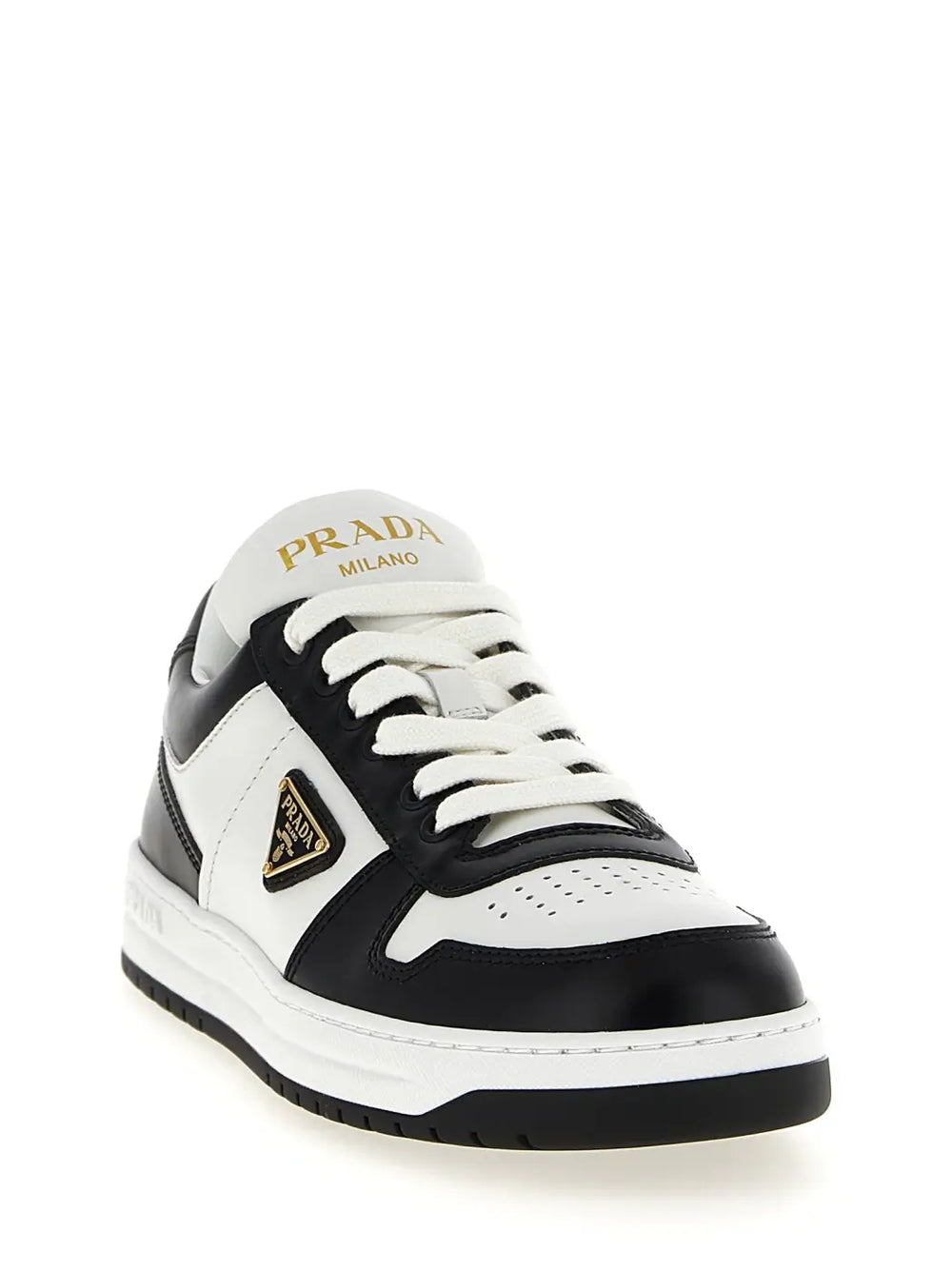 Prada Bicolor Calfskin Low Top Sneakers