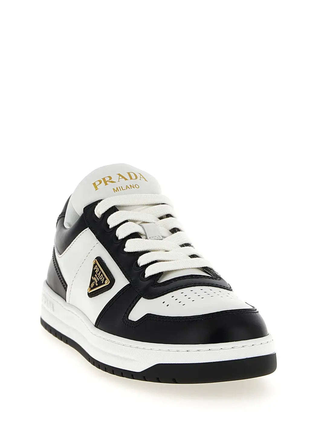 Prada Bicolor Calfskin Low Top Sneakers