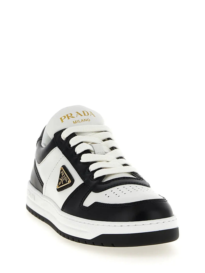 Prada Bicolor Calfskin Low Top Sneakers