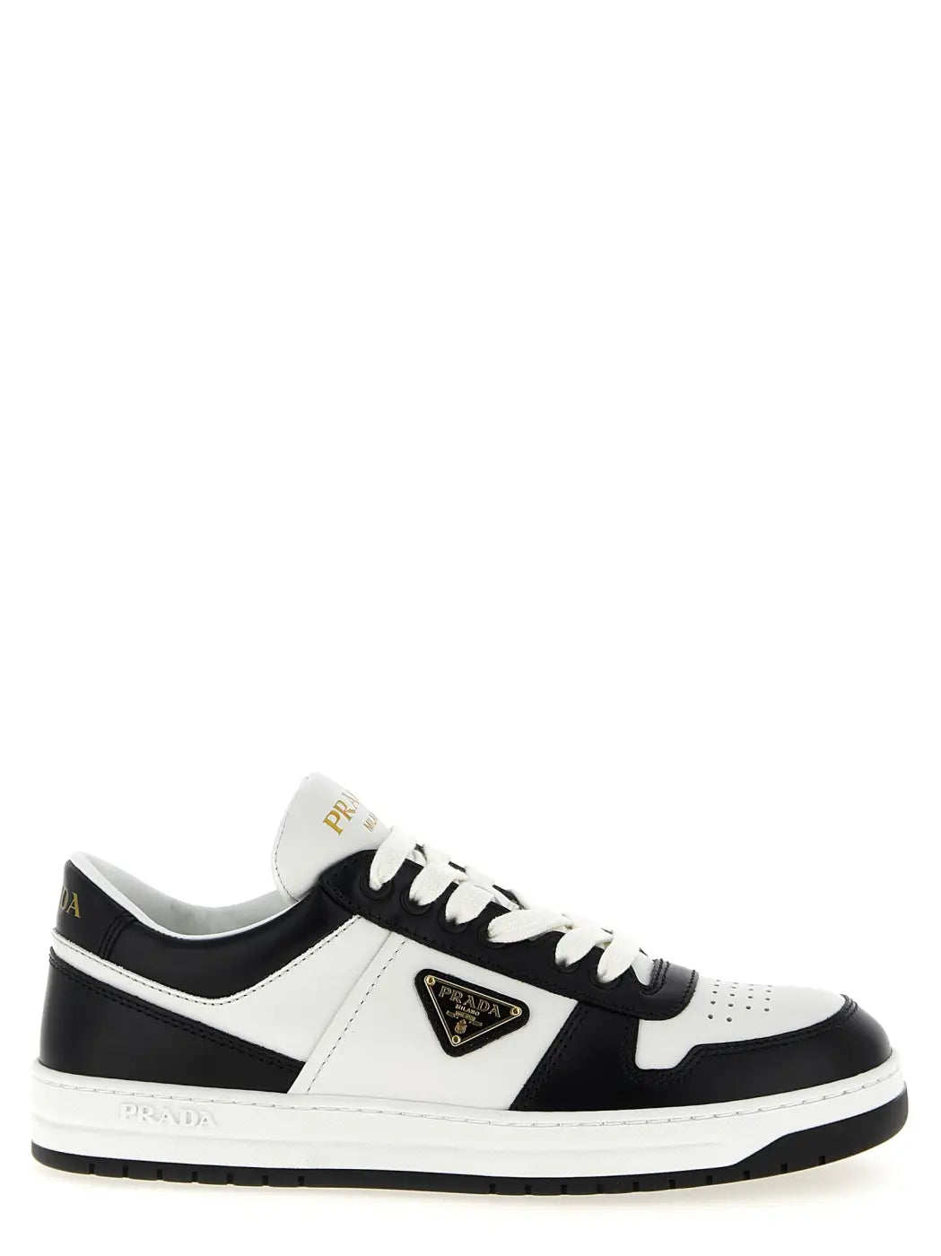 Prada Bicolor Calfskin Low Top Sneakers